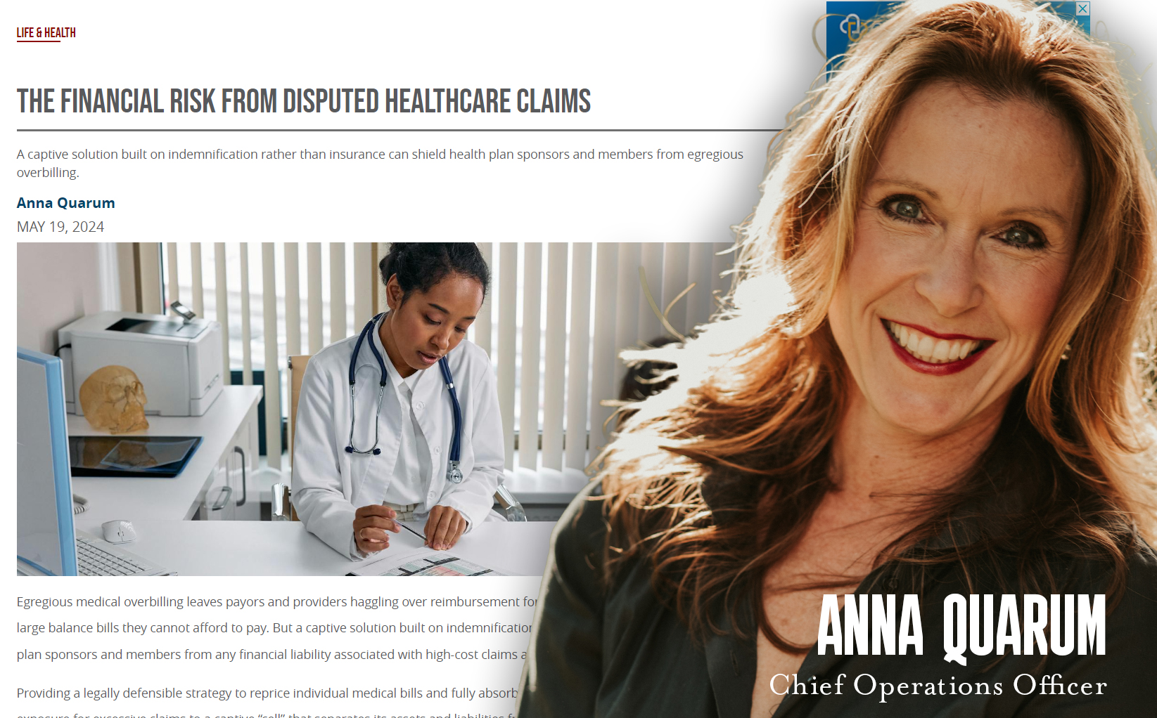 Anna Quarum Spotlights WellRithms on Insurance Thought Leadership